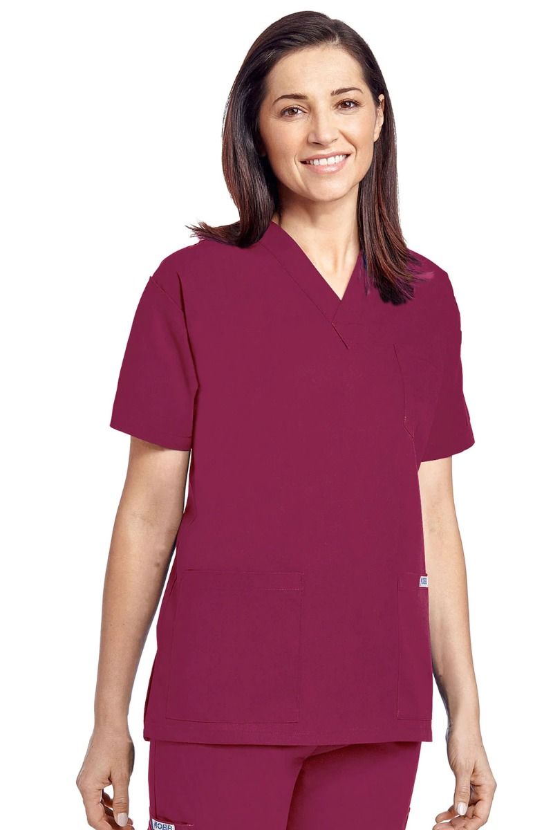 Burgundy - MOBB Unisex V-Neck Top
