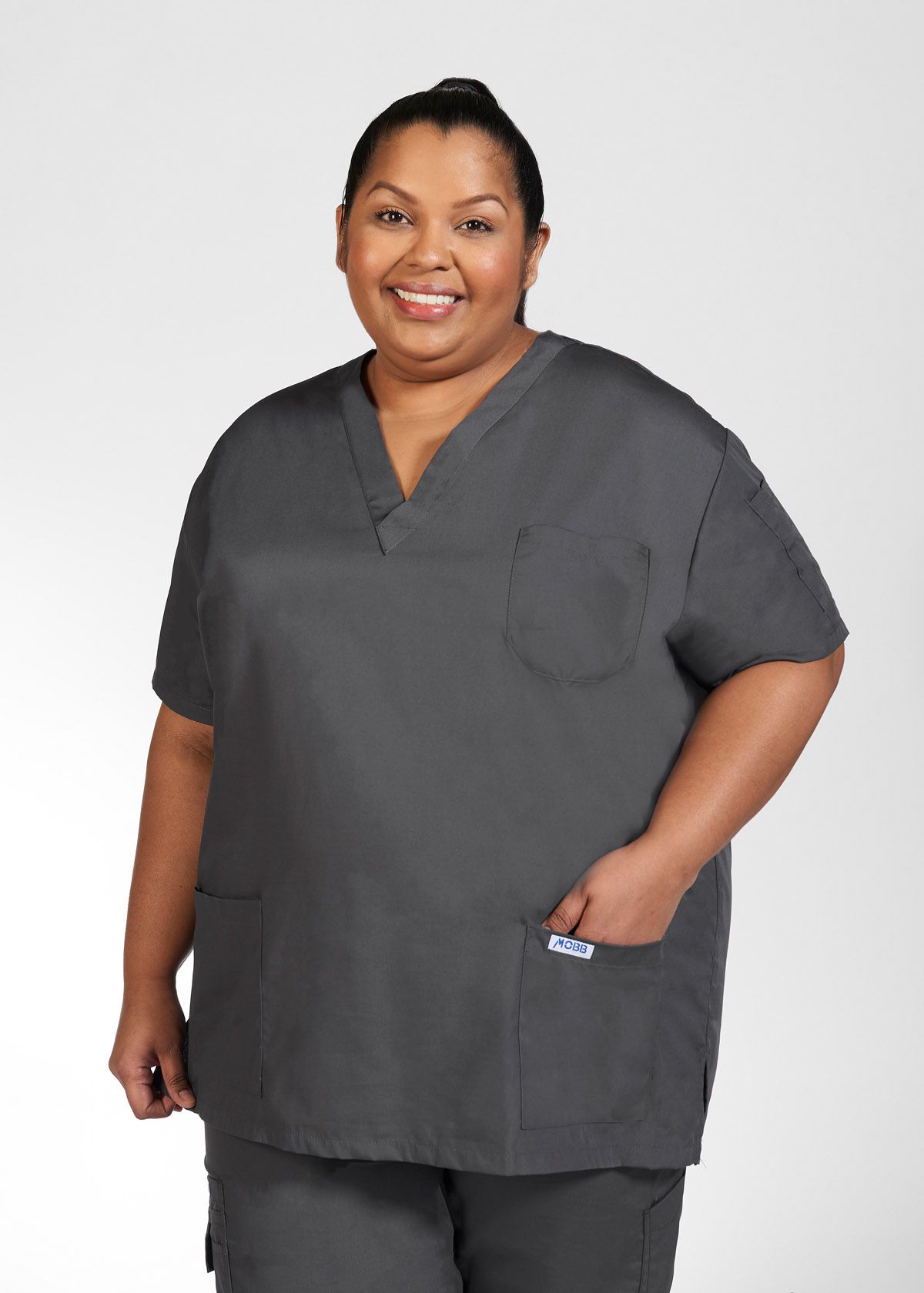 Charcoal - MOBB Unisex V-Neck Top