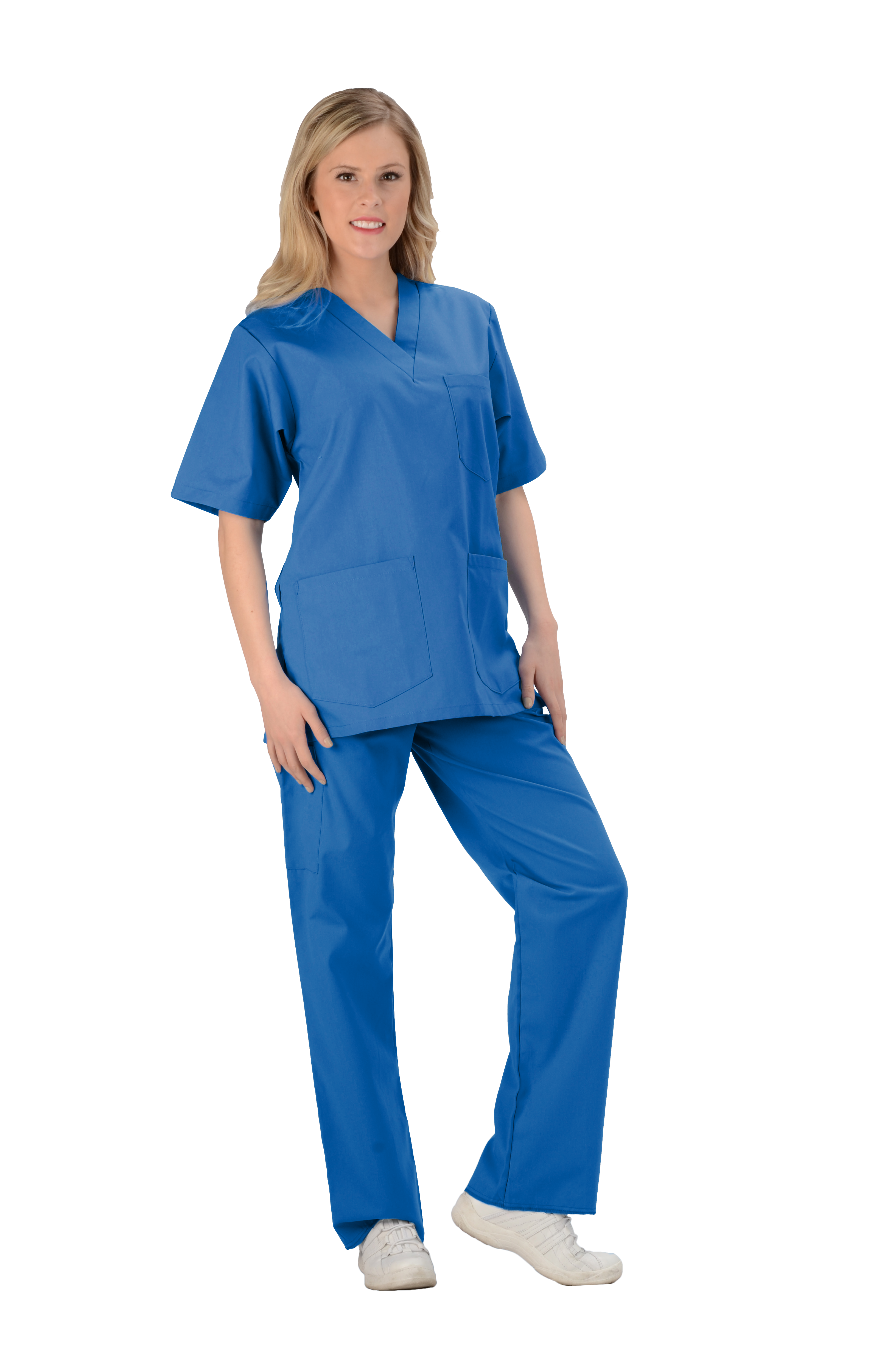 Royal Blue - Avida Core Unisex V-Neck Top (3 Pockets)