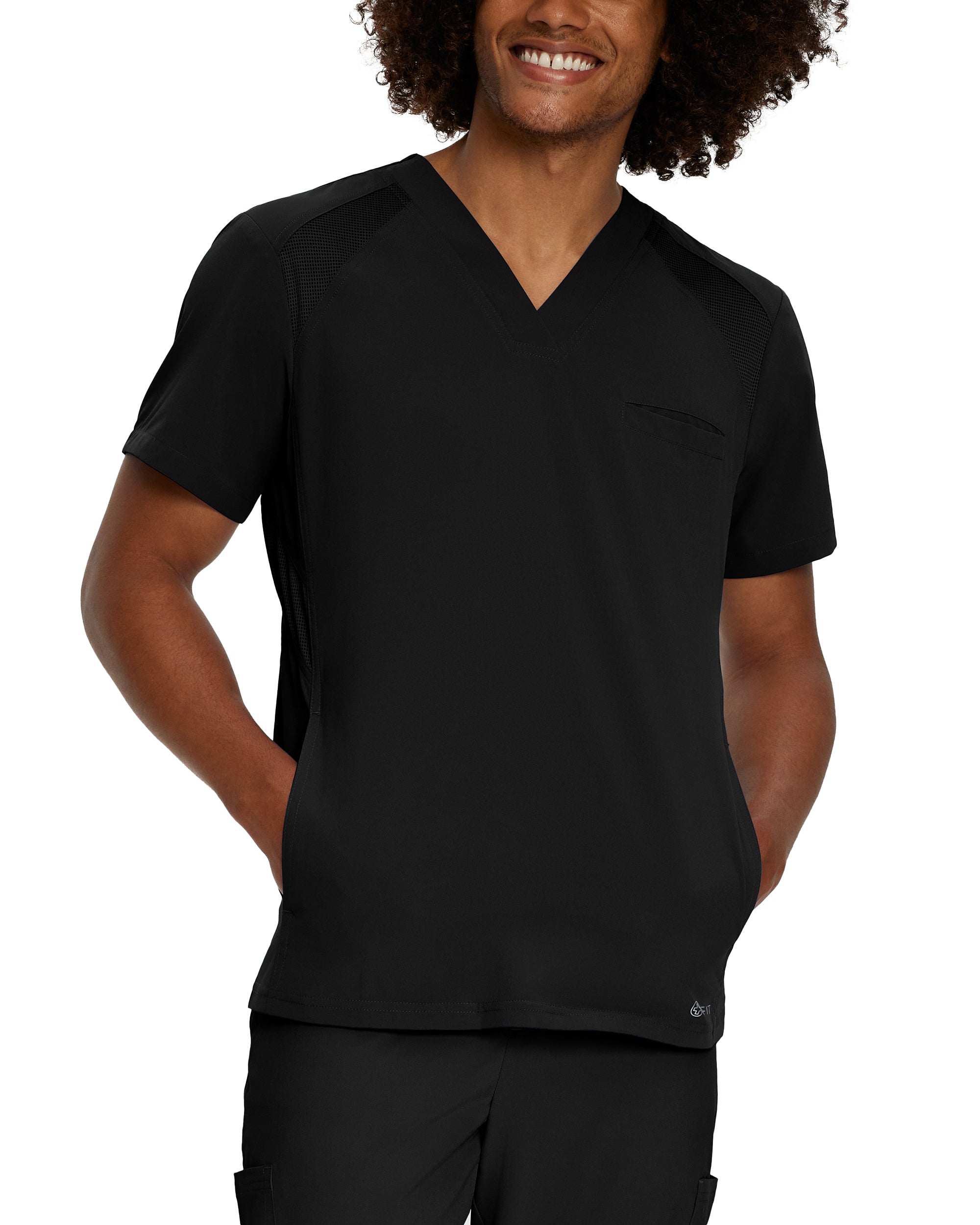 Black - White Cross Fit Men's V-Neck Top