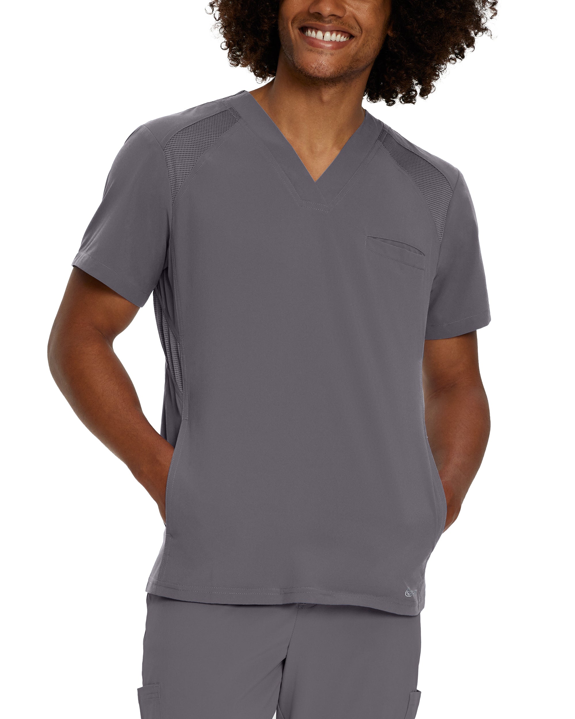 Pewter - White Cross Fit Men's V-Neck Top