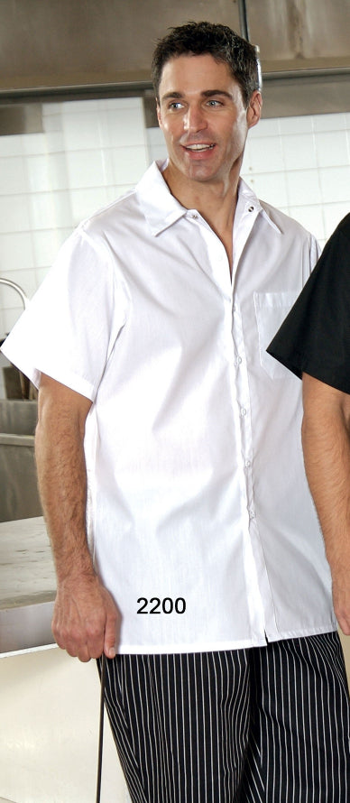 White - Premium Uniforms Cook Shirt - Button and Chest Pocket
