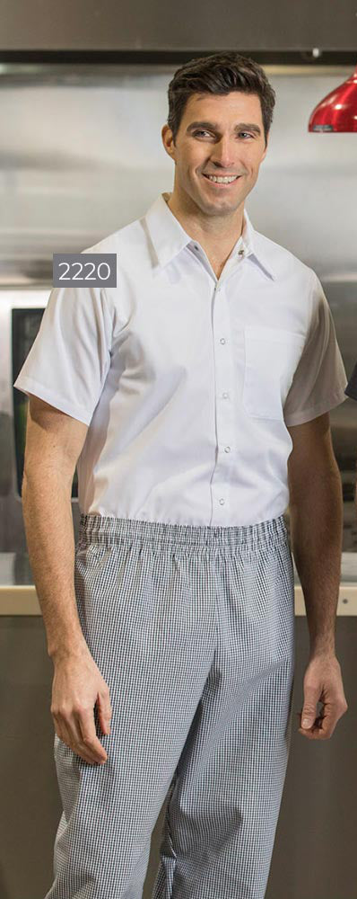 White - Premium Uniforms Cook Shirt - Snaps and Chest Pocket