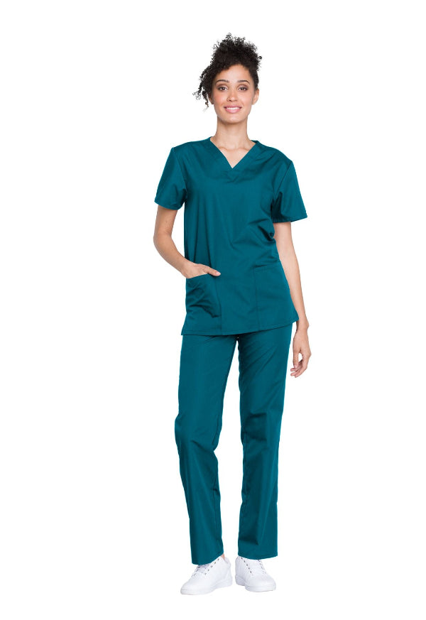 Caribbean Blue - Cherokee Workwear Originals Unisex Top and Pant Set