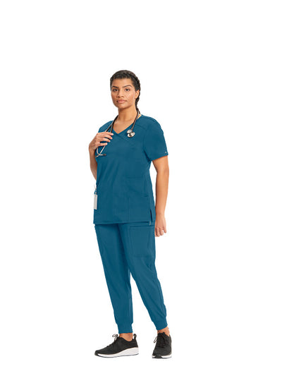 Caribbean Blue - Cherokee Infinity Mock Wrap Top