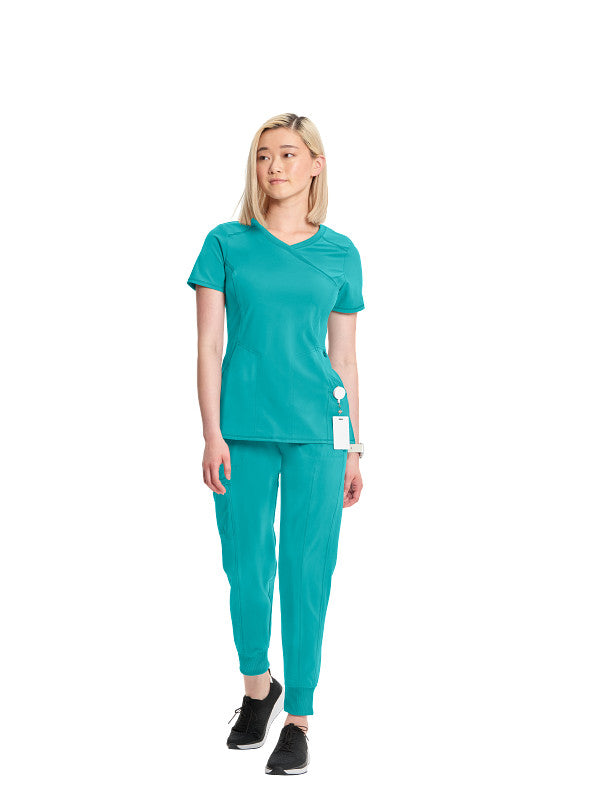 Teal Blue - Cherokee Infinity Mock Wrap Top