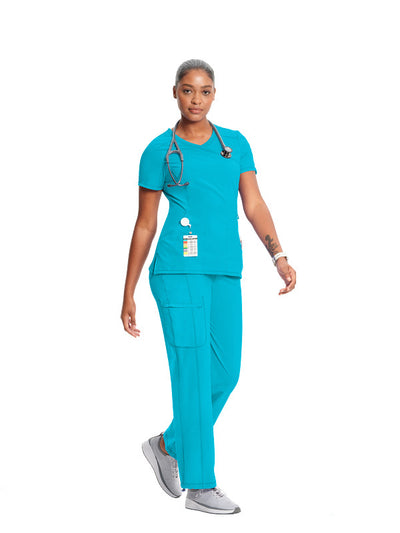 Turquoise - Cherokee Infinity Mock Wrap Top