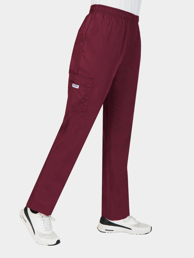 Burgundy - MOBB Unisex Drawstring/Elastic 5 Pocket Pant