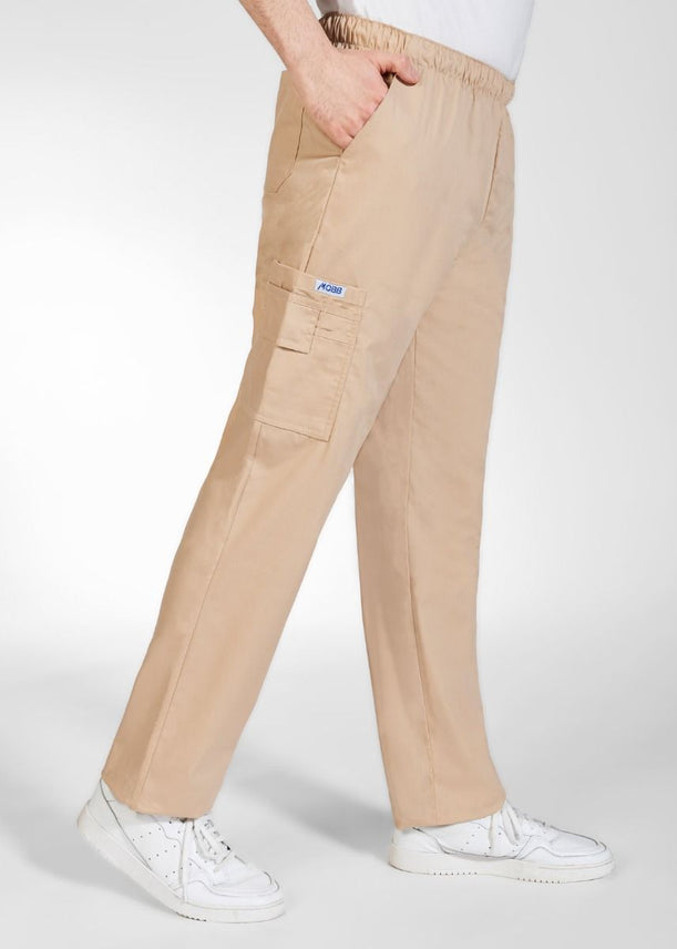 Khaki - MOBB Unisex Drawstring/Elastic 5 Pocket Pant