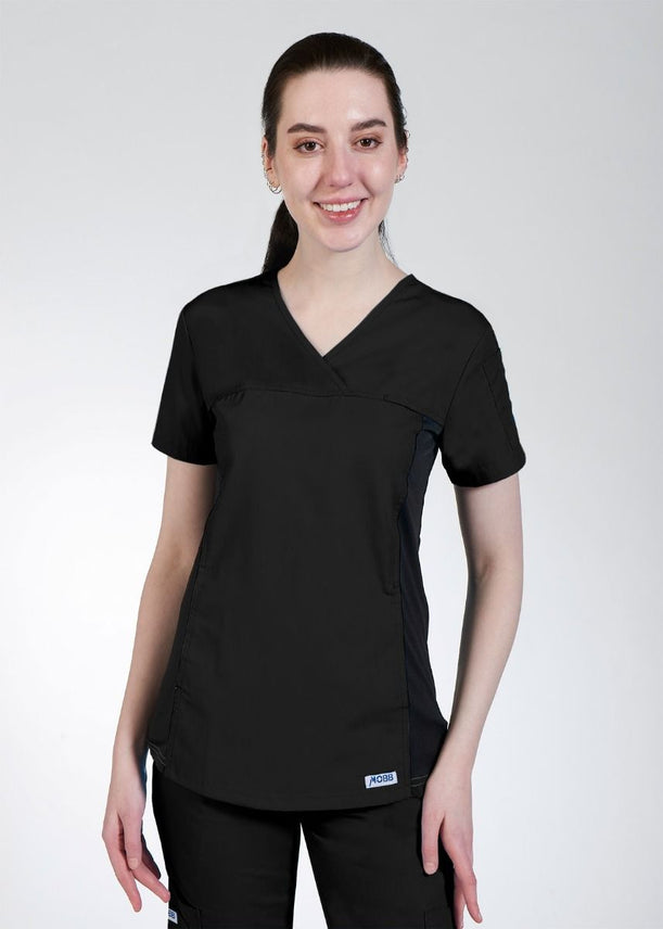 Black - MOBB Flexi V-Neck Top