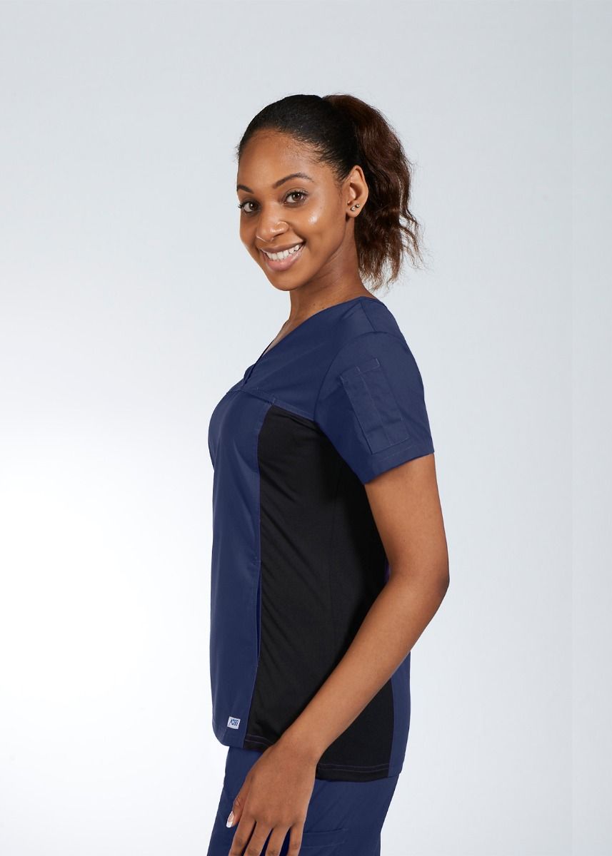 Navy - MOBB Flexi V-Neck Top