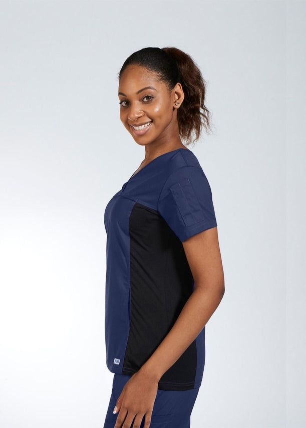 Navy - MOBB Flexi V-Neck Top