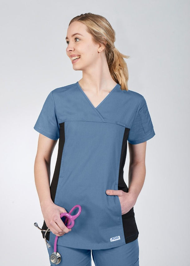 Postman Blue - MOBB Flexi V-Neck Top