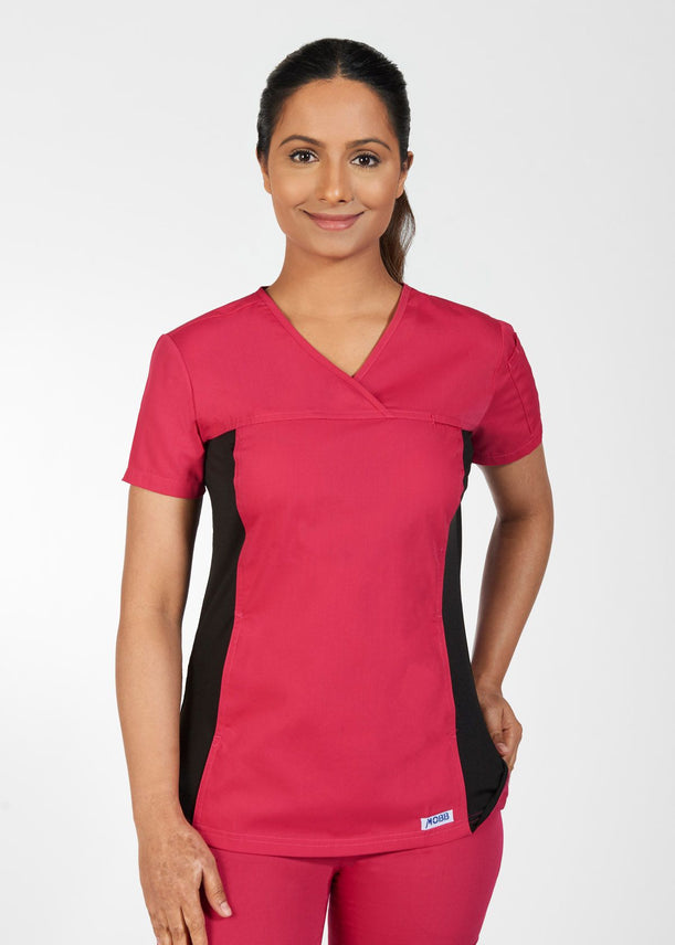 Raspberry - MOBB Flexi V-Neck Top