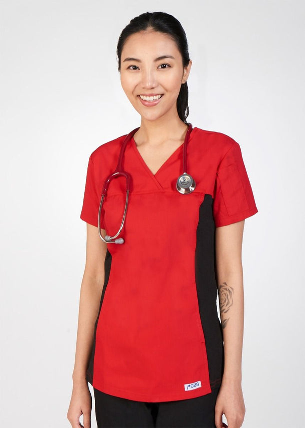 Red - MOBB Flexi V-Neck Top