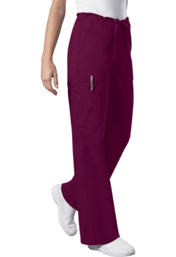 Wine - Cherokee Workwear Core Stretch Unisex Drawstring Cargo Pant