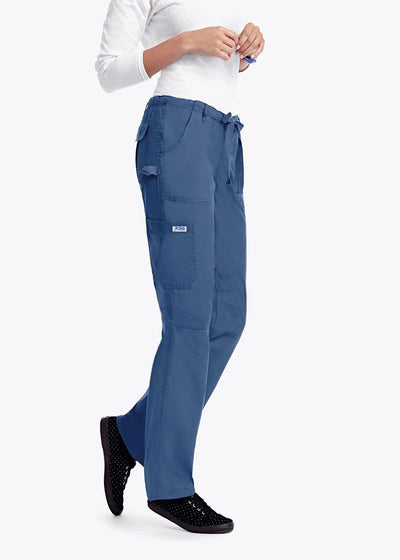 Postman Blue - MOBB Comfort Rise Drawstring Elastic Pant