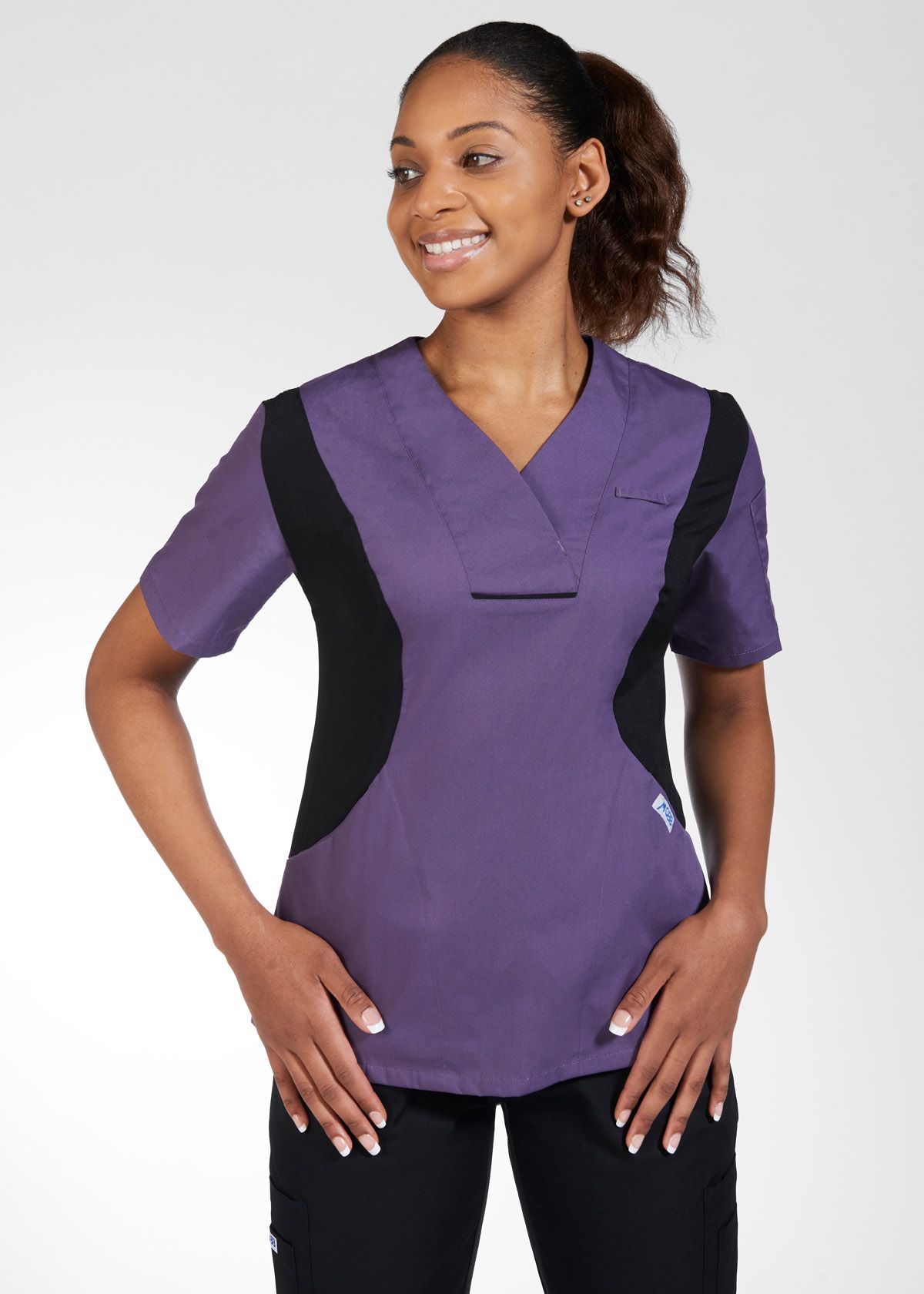 Indigo - MOBB Active Flexi V-Neck Top