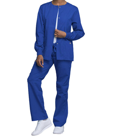 Royal - Cherokee Workwear Originals Snap Front Warm Up Jacket
