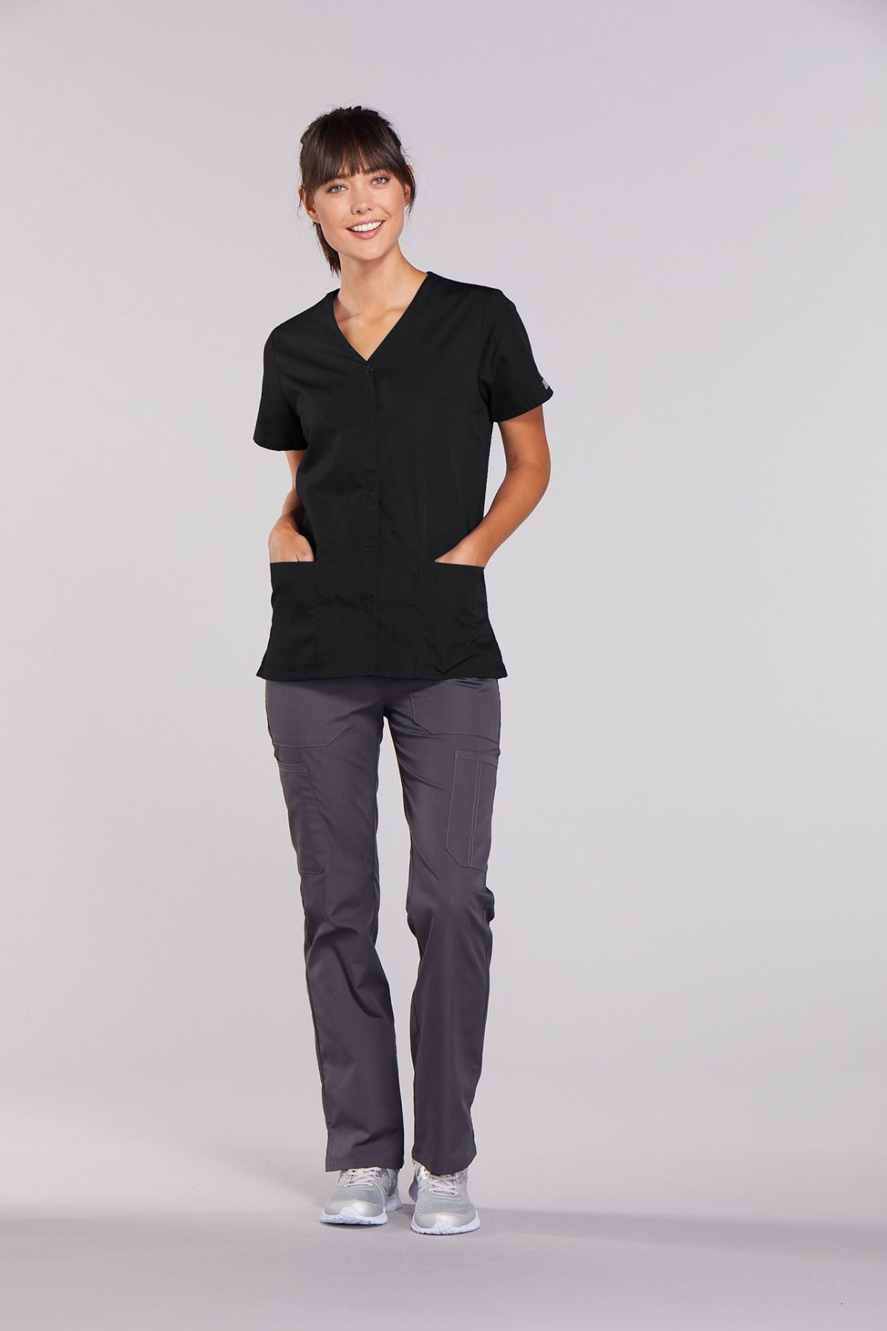 CLEARANCE Snap Front V-Neck Top
