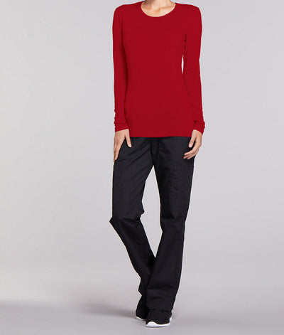 Red - Cherokee Workwear Originals Long Sleeve Underscrub Knit Tee
