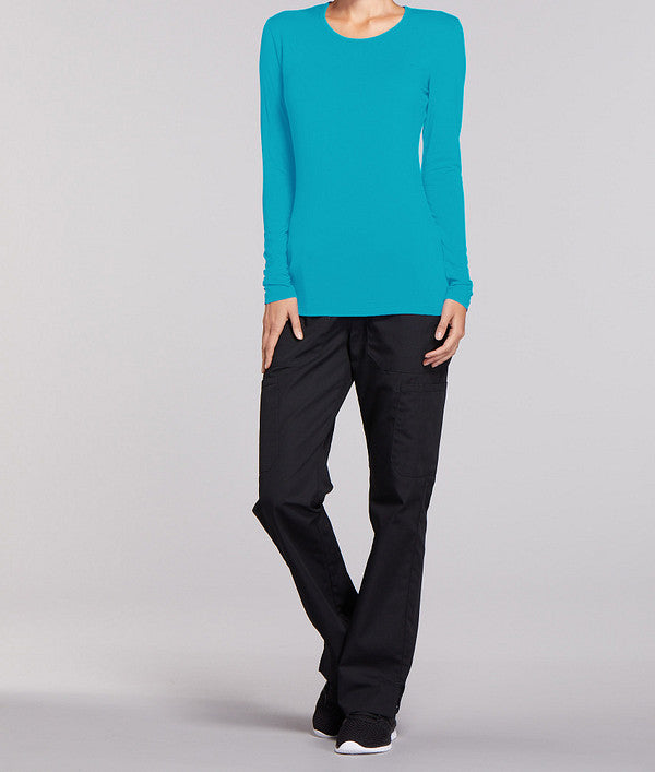 Turquoise - Cherokee Workwear Originals Long Sleeve Underscrub Knit Tee