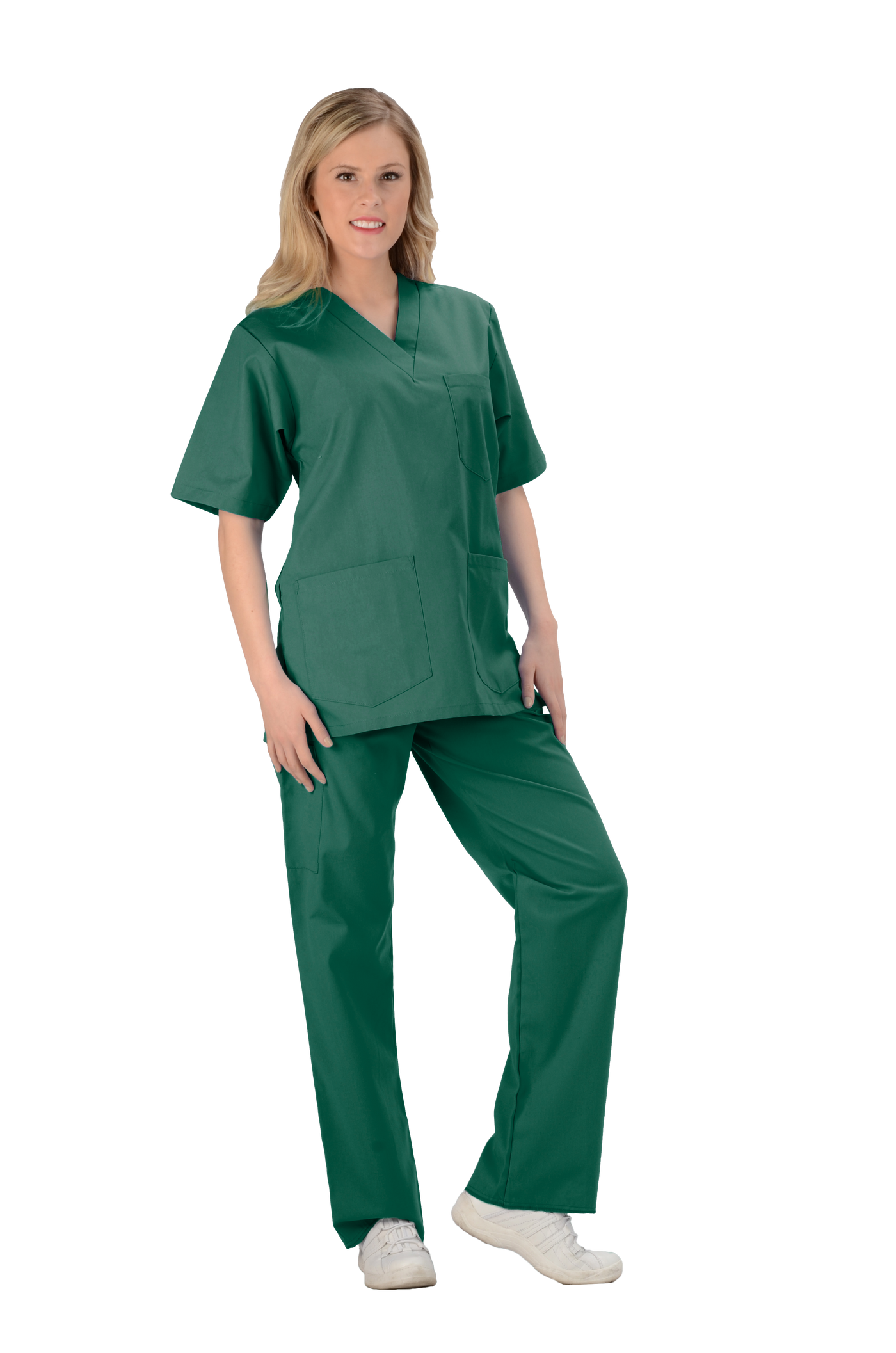 Hunter Green - Avida Core Unisex V-Neck Top (3 Pockets)