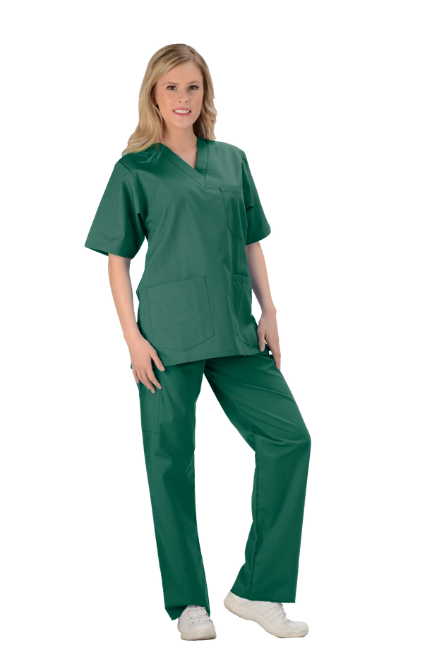Hunter Green - Avida Core Unisex V-Neck Top (3 Pockets)