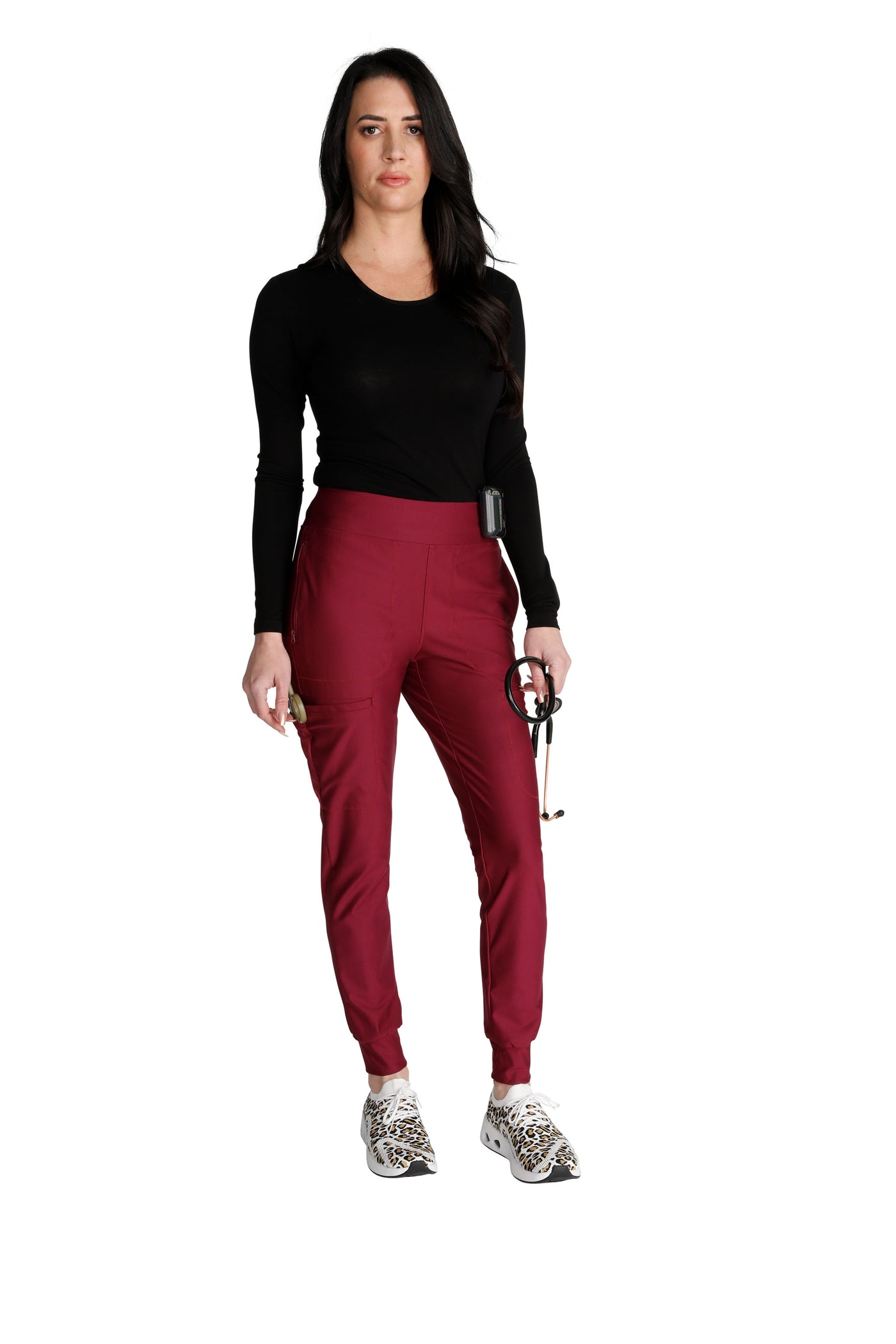 Wine - Cherokee Form Mid Rise Jogger