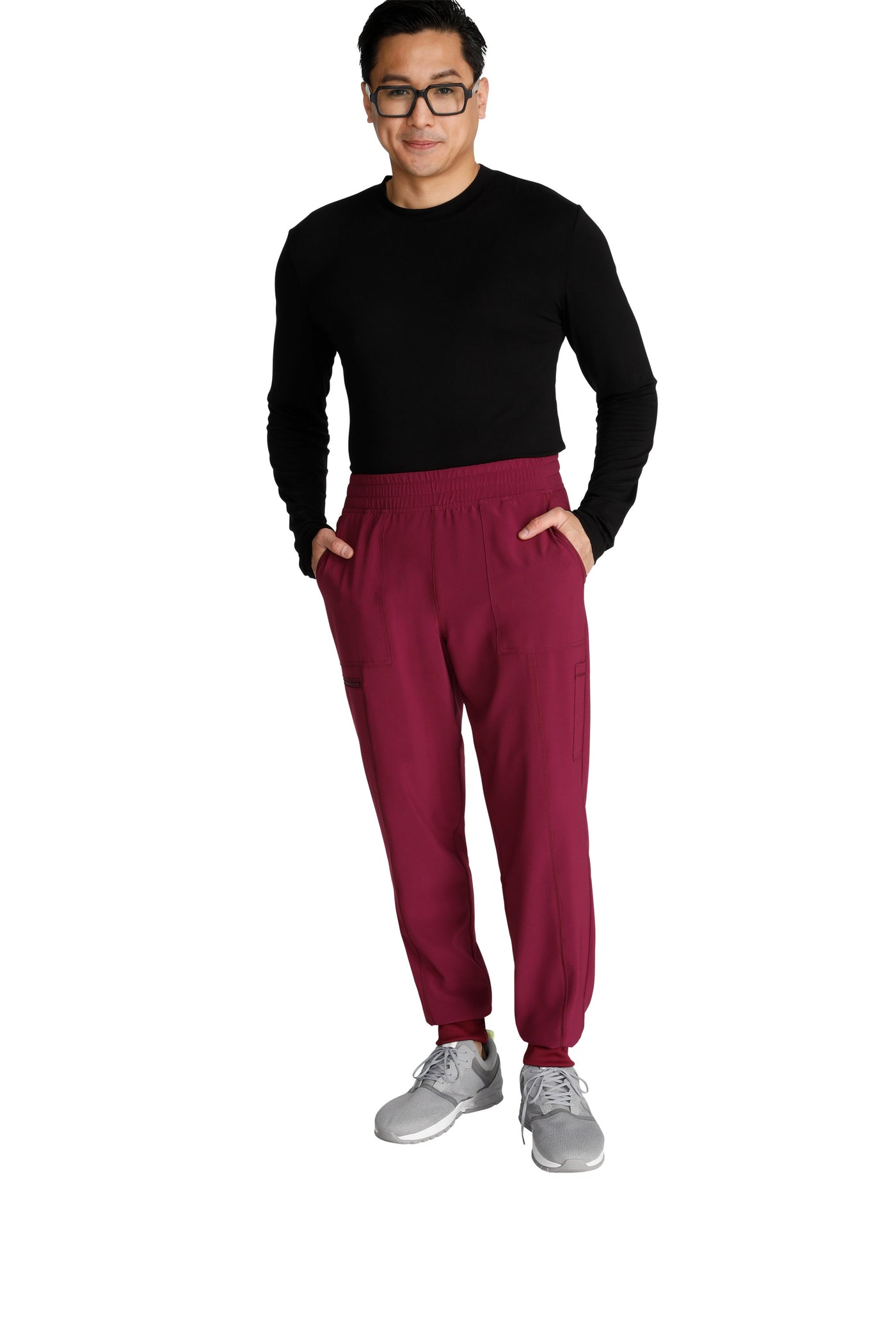 Wine - Cherokee Collection Men's Pull On Jogger Pant