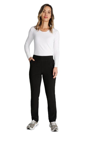 Black - Cherokee Collection Mid Rise Pull On Cargo Pant