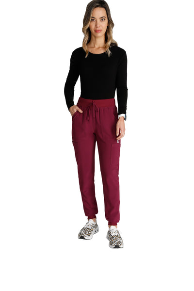 Wine - Cherokee Collection Natural Rise Jogger Pant