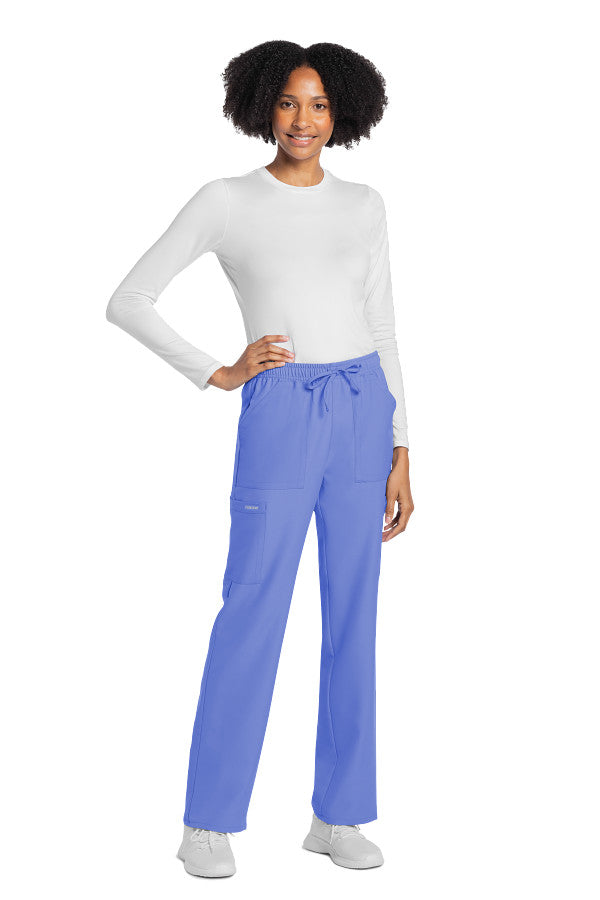 Ciel - Cherokee Workwear Originals Ultra Mid Rise Drawstring Cargo Pant