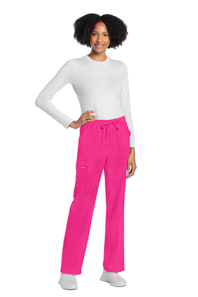 Electric Pink - Cherokee Workwear Originals Ultra Mid Rise Drawstring Pant