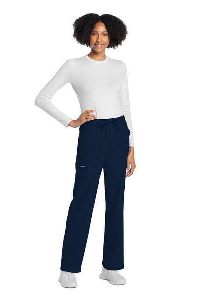 Navy - Cherokee Workwear Originals Ultra Mid Rise Drawstring Cargo Pant