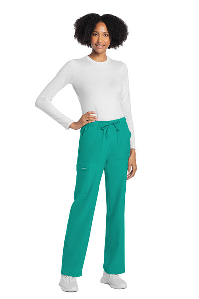 Teal Blue - Cherokee Workwear Originals Ultra Mid Rise Drawstring Cargo Pant