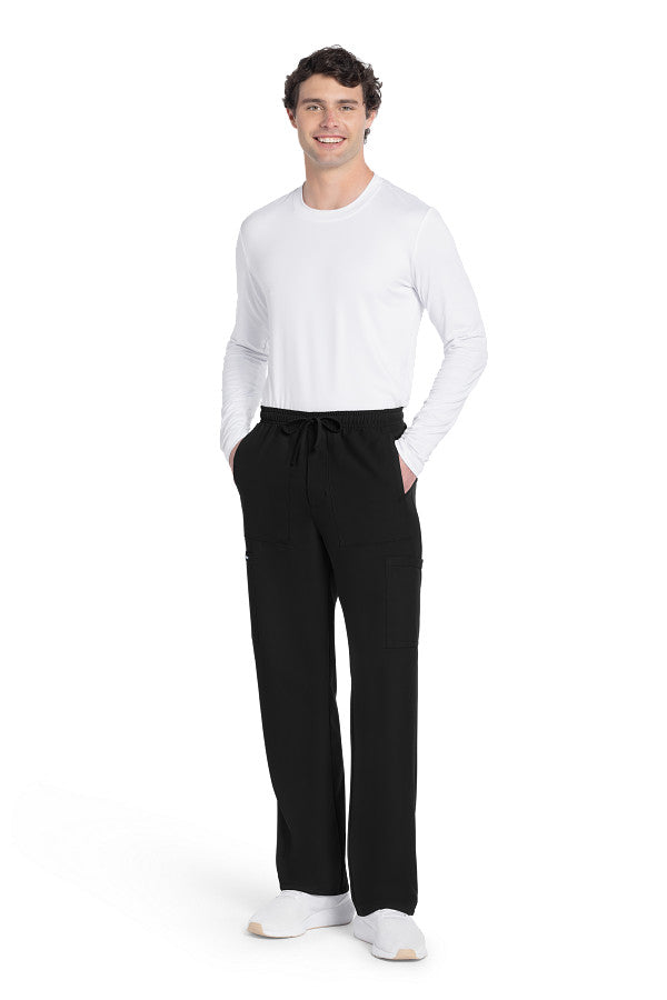Black - Cherokee Workwear Originals Ultra Men's Mid Rise Zip Fly Cargo Pant