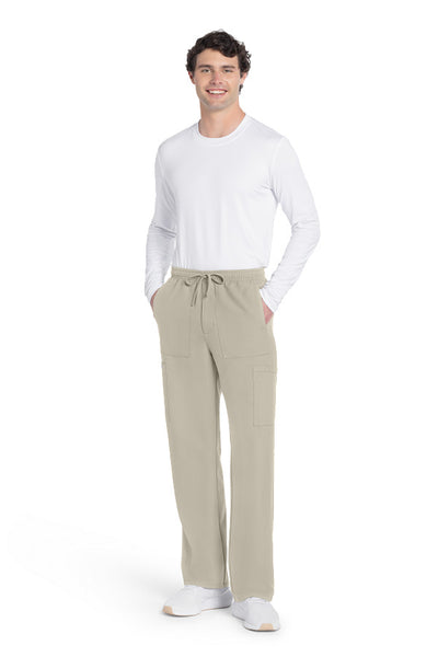 Khaki - Cherokee Workwear Originals Ultra Men's Mid Rise Zip Fly Cargo Pant