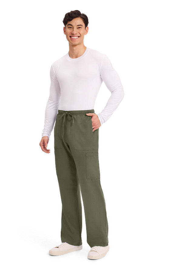 Olive - Cherokee Workwear Originals Ultra Men's Mid Rise Zip Fly Cargo Pant