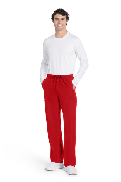Red - Cherokee Workwear Originals Ultra Men's Mid Rise Zip Fly Cargo Pant