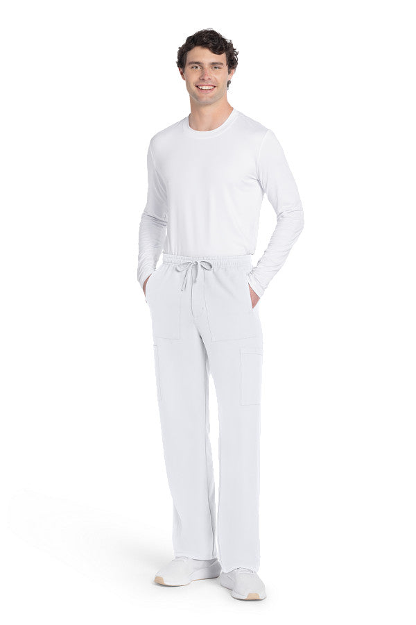 White - Cherokee Workwear Originals Ultra Men's Mid Rise Zip Fly Cargo Pant