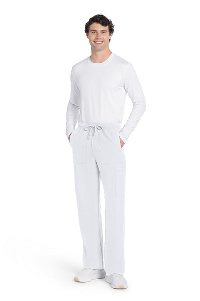 White - Cherokee Workwear Originals Ultra Men's Mid Rise Zip Fly Cargo Pant