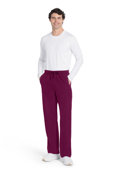Wine - Cherokee Workwear Originals Ultra Men's Mid Rise Zip Fly Cargo Pant