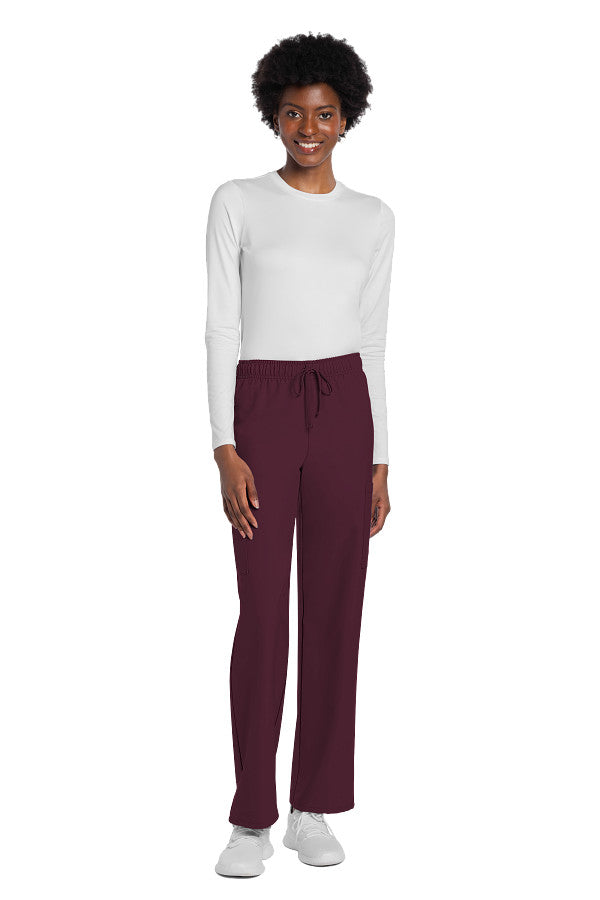 Wine - Cherokee Workwear Originals Ultra Unisex Mid Rise Cargo Pant