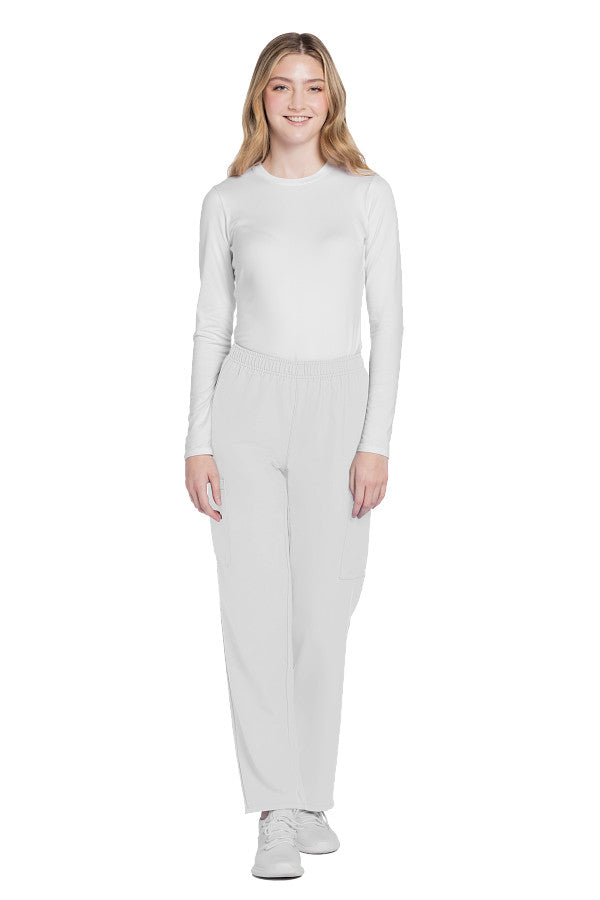 White - Cherokee Workwear Originals Ultra Mid Rise Cargo Pant