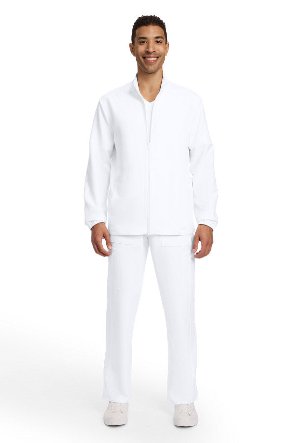 White - Cherokee Workwear Originals Ultra Men's Zip Front Warm Up Jacket