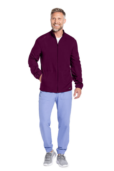 Wine - Cherokee Workwear Originals Ultra Men's Zip Front Warm Up Jacket