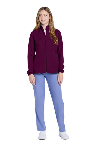 Wine - Cherokee Workwear Originals Ultra Zip Front Anorak Jacket