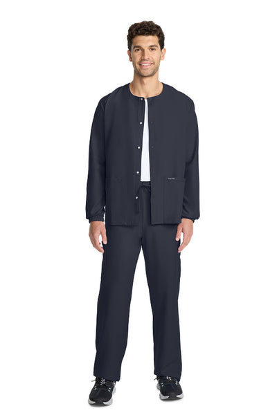 Pewter - Cherokee Workwear Originals Ultra Snap Front Warm Up Jacket