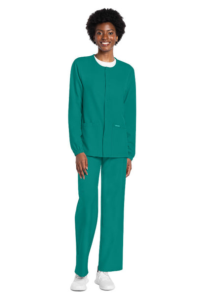 Teal Blue - Cherokee Workwear Originals Ultra Snap Front Warm Up Jacket